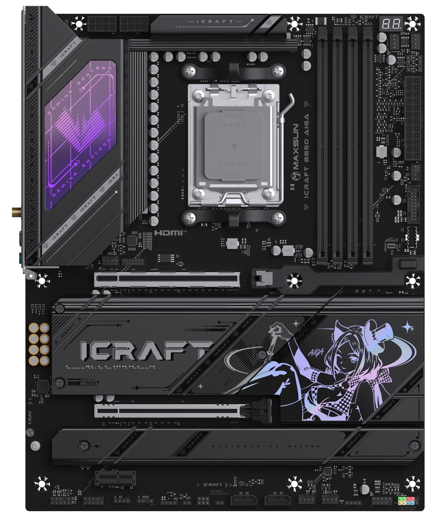 铭瑄分享其首款 ATX 规格 AM5 主板 iCraft B850 瑷珈官方渲染，预计 8~10 月推出