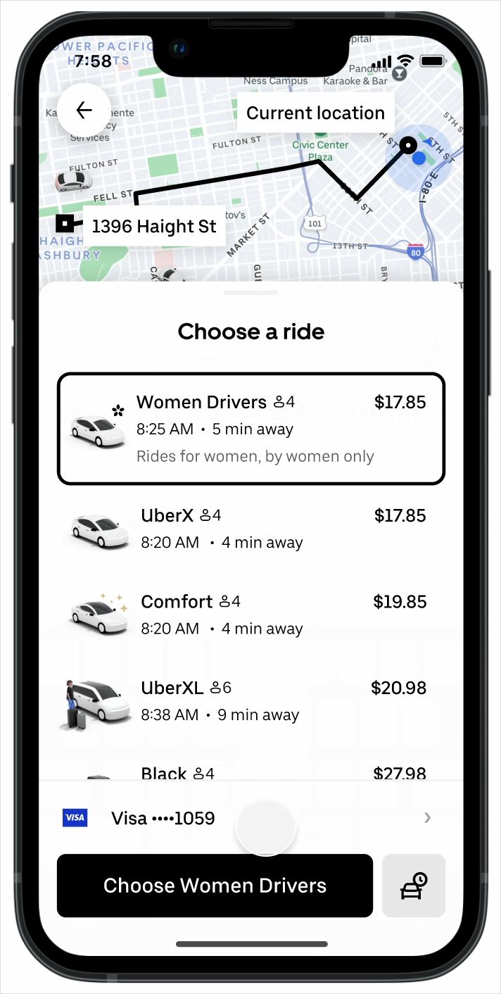 Uber 美国试点网约车新方案：女性乘客匹配女性司机出行