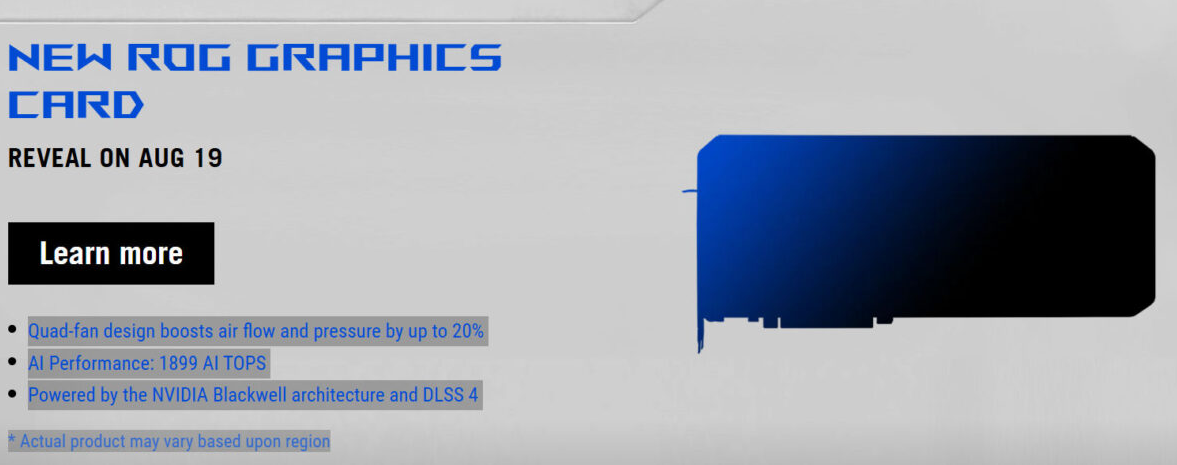 华硕推出RTX 50系列ROG图形卡“ 30周年”