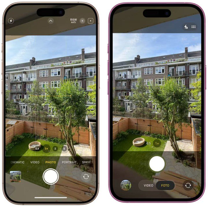 ▲ 左：iOS 18 / 右： iOS 26 公测版