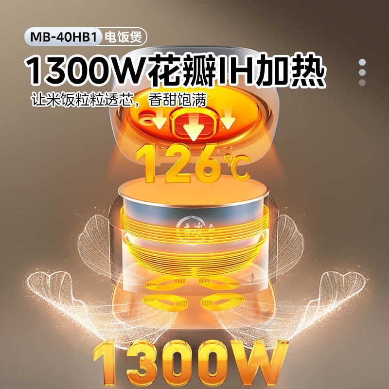 美的花瓣IH电饭煲358元