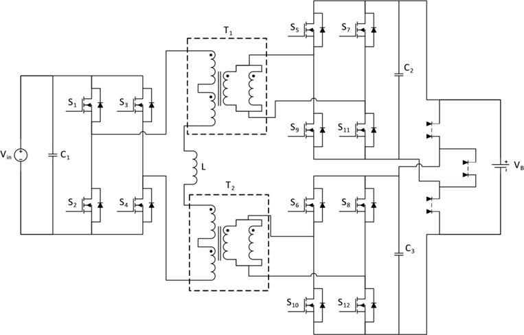 图3 带有2个变压器和2个全桥同步整流器的全桥LLC拓扑
