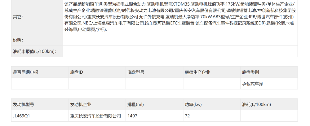 ▲深蓝L06增程版动力系统信息
