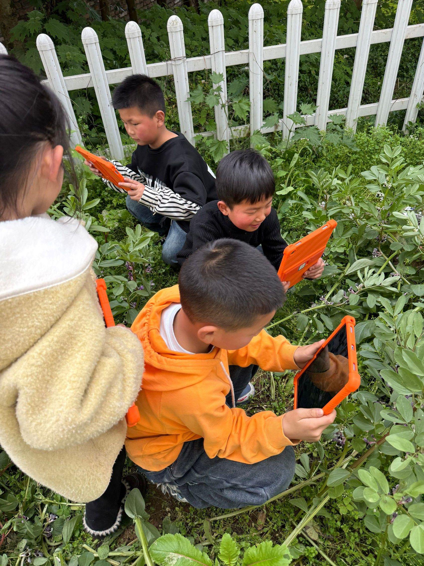 今年春季起，孩子们就开始拍下照片为AI大模型“喂料”。受访者供图