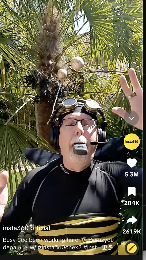 酬酢媒体上使用Instagram360全景相机和畅通相机拍摄的视频