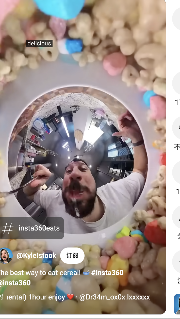 酬酢媒体上使用Instagram360全景相机和畅通相机拍摄的视频