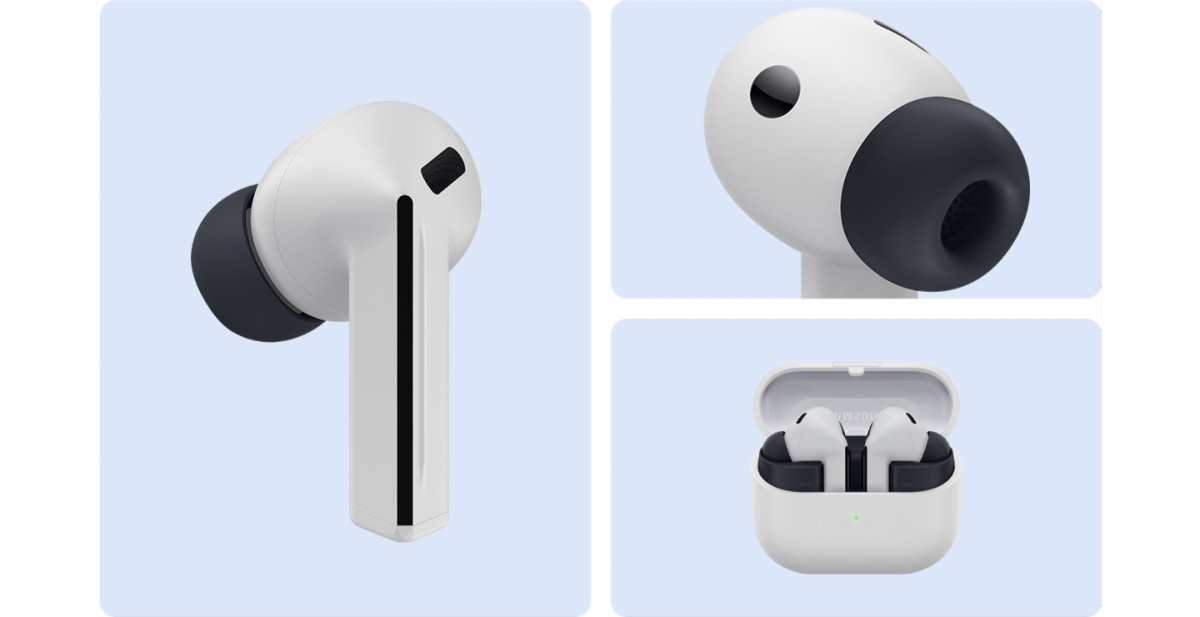 黑色和灰色的 Galaxy Buds3 FE