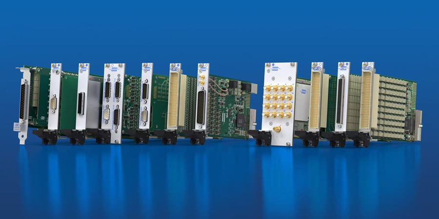 【图为Pickering集团展出的多款高性能模块化信号开关和仿真产品】