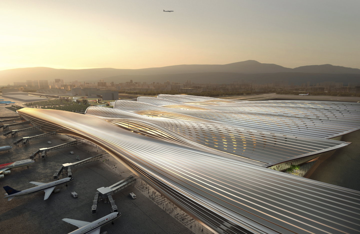 ▲ 深圳宝安国际机场 T2 航站区效果图（下同）