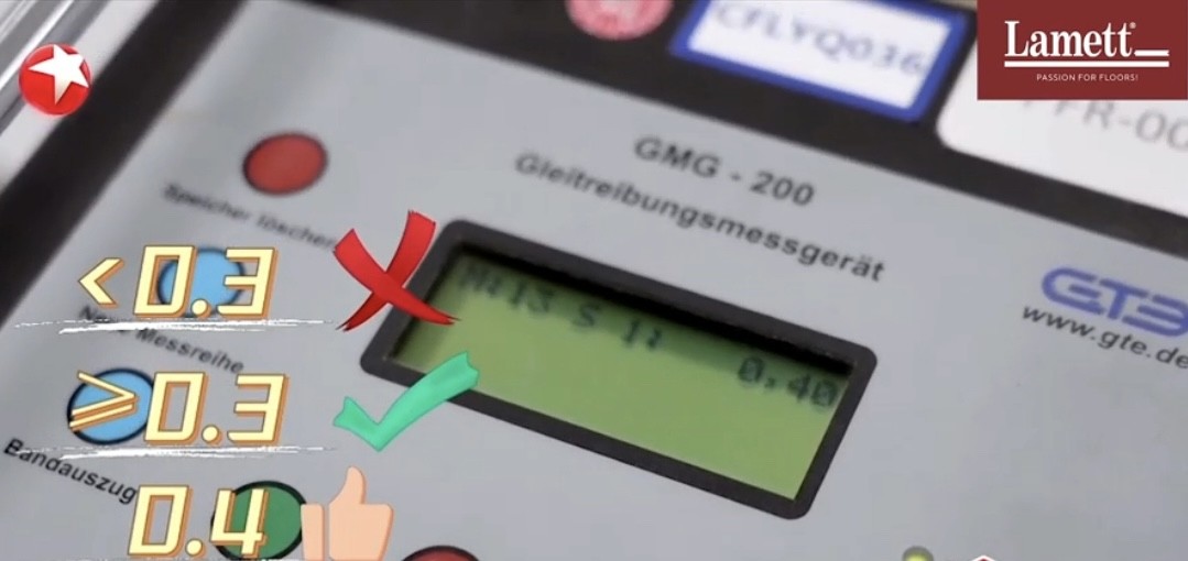 Lamett乐迈石晶实验室防滑性能测试数据