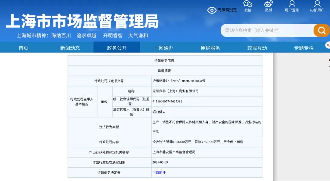 無(wú)印良品陷“多事之秋”：閉店、產(chǎn)品不合格、售后違規被罰……