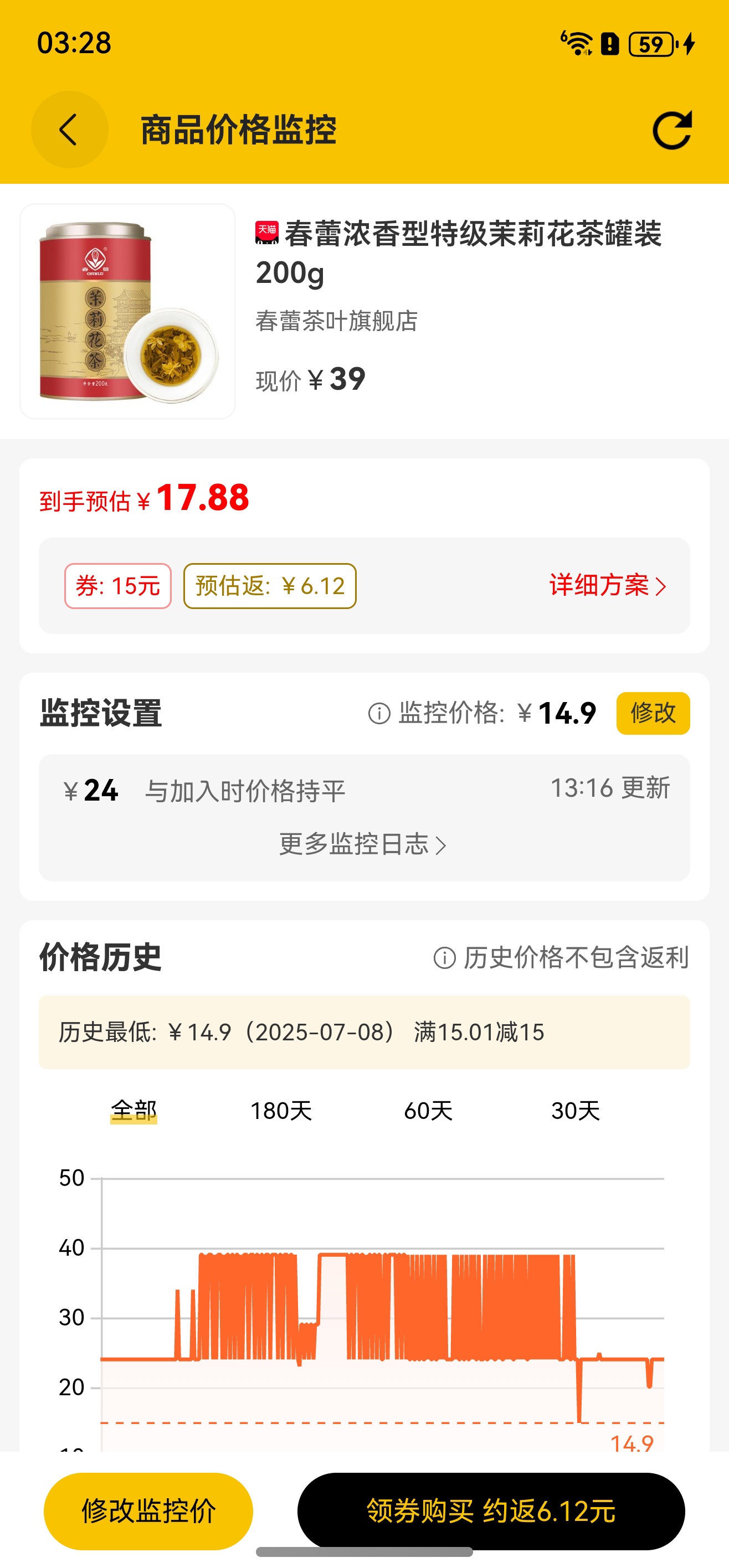 价格监控 - 历史价格