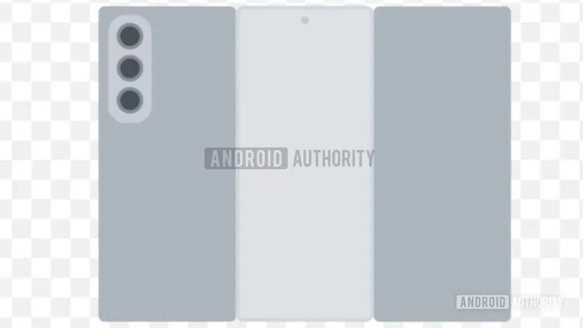 ▲ 此前 Android Authority 曝光的三星三折叠形态图，下同
