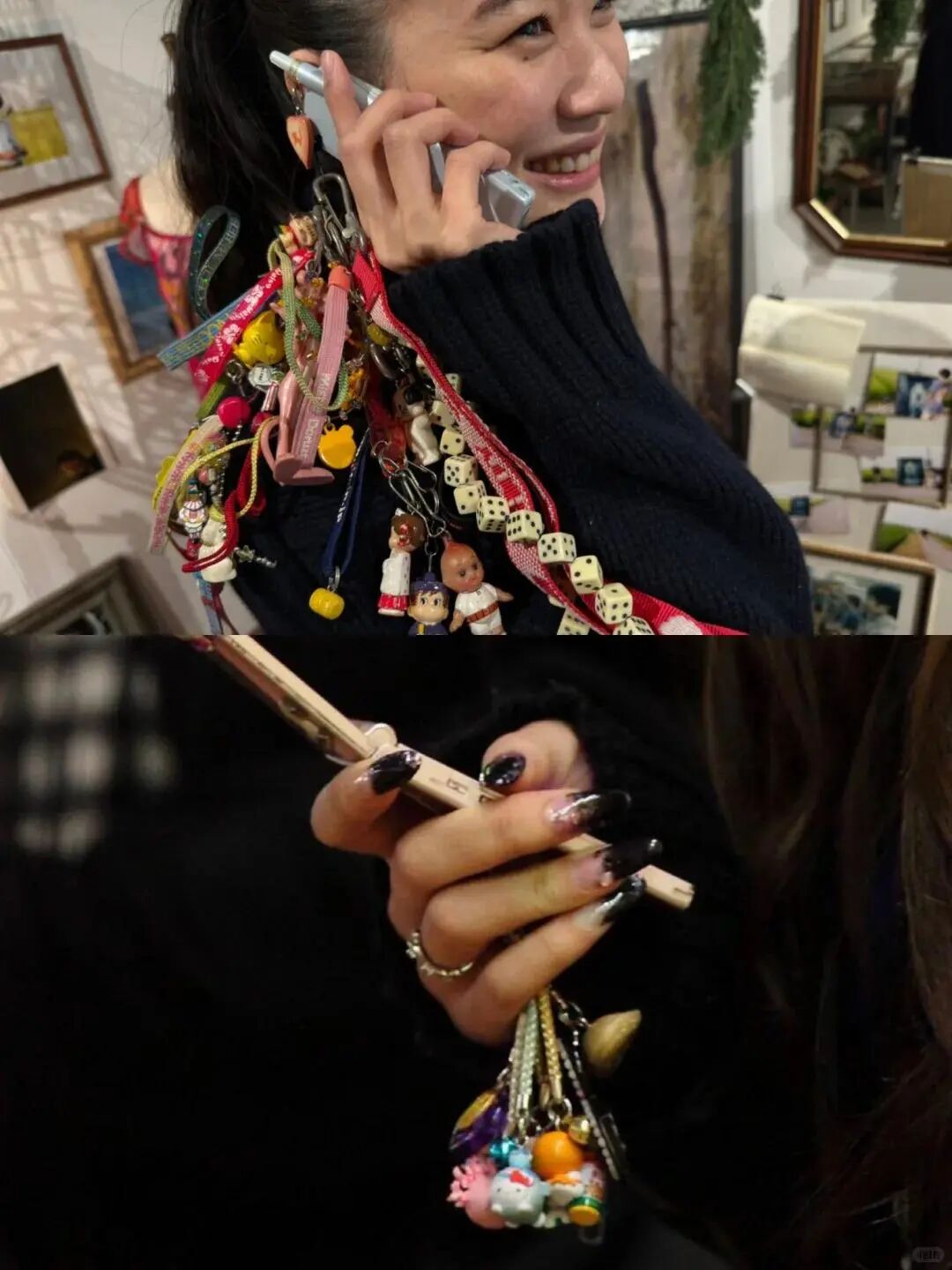 苍井优的极繁主义手机挂件(图片来自小红书)