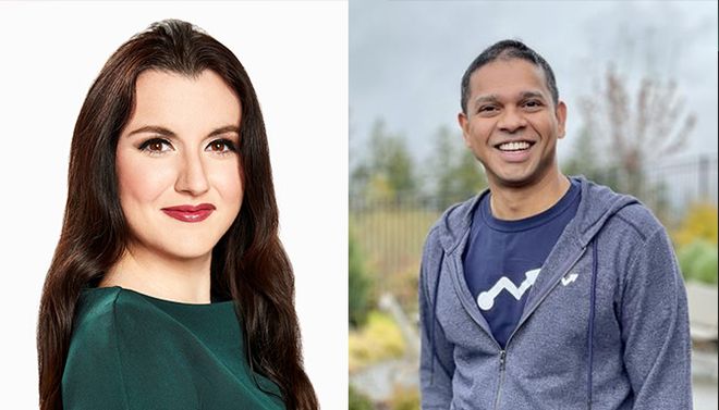 ▲Fidji Simo（左）和Vijaye Raji（右）