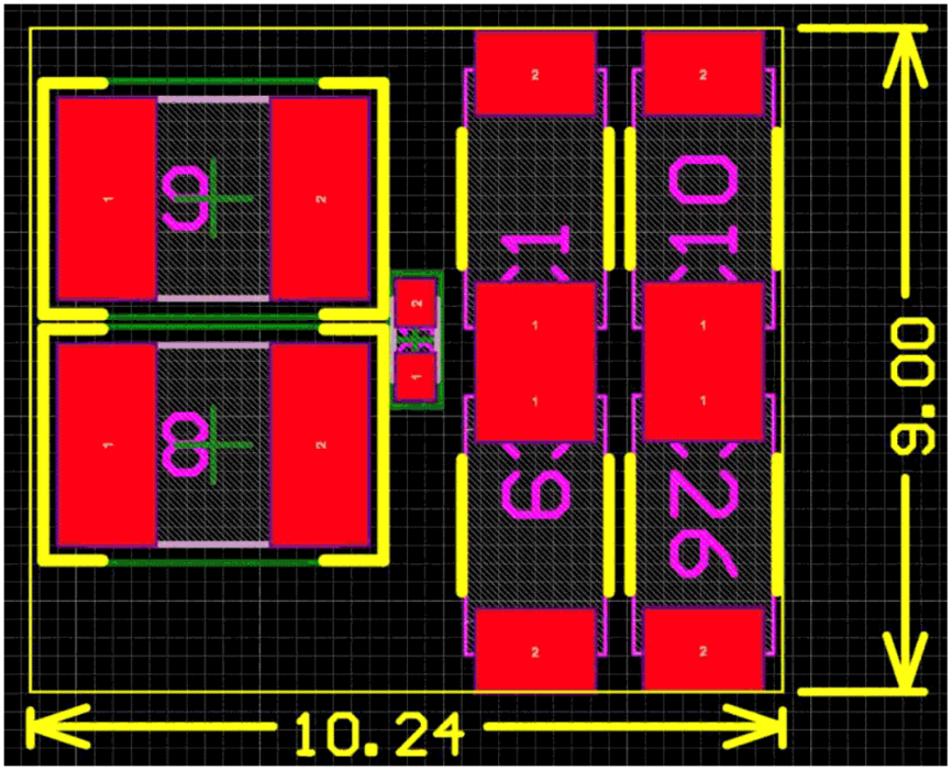 图1 第二级滤波器的电路板面积为92mm2