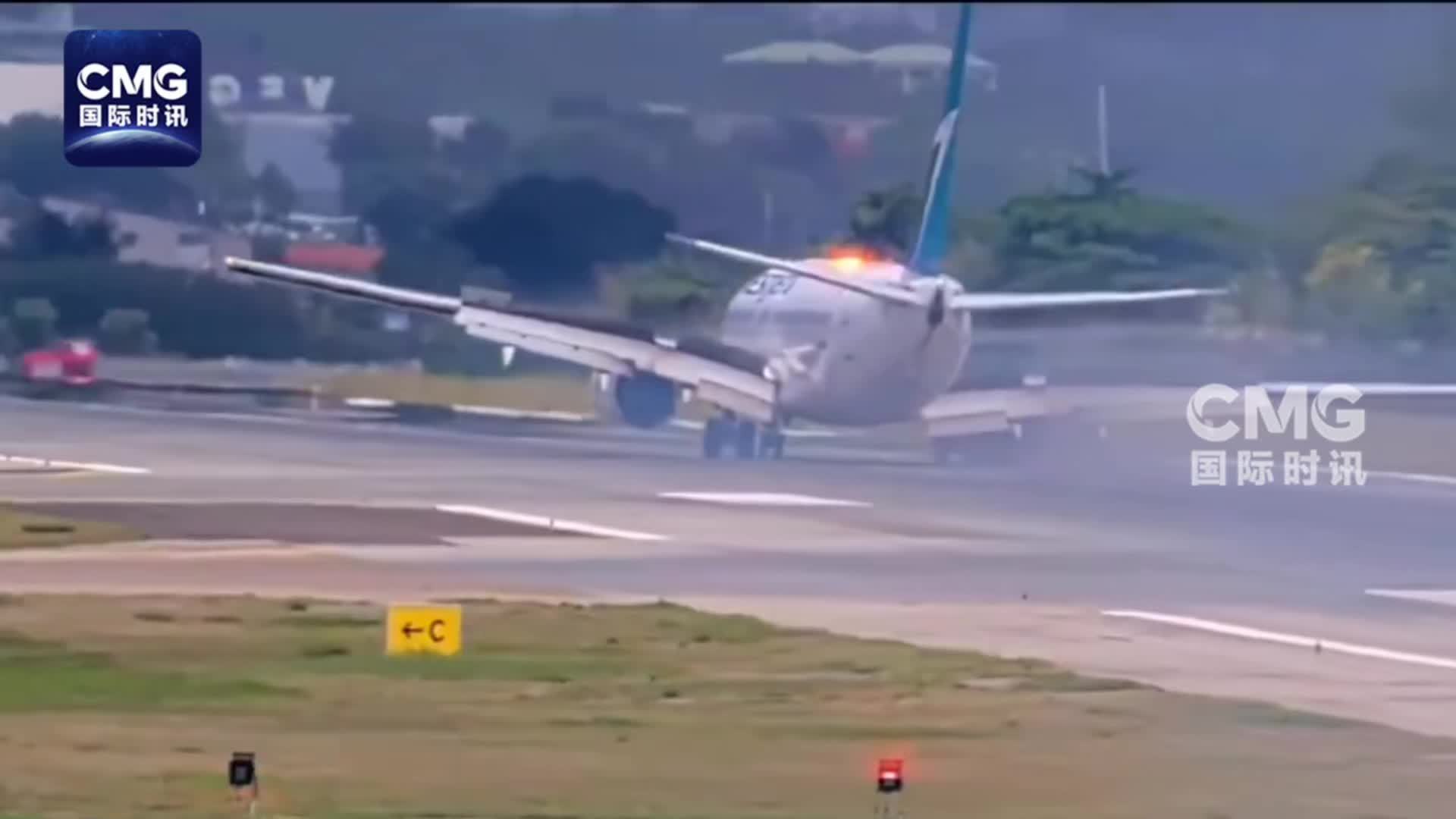 加拿大载有 164 人的波音 737-8 型客机在荷属圣马丁硬着陆，飞机右翼受损