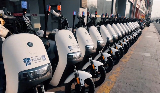 图：九号警务电动车在江苏泗阳正式“上岗”