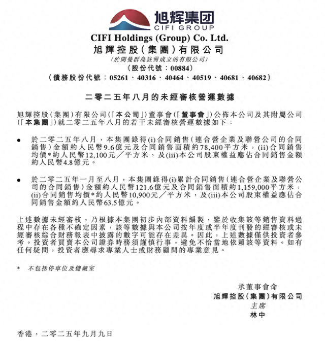 图源：旭辉控股公告