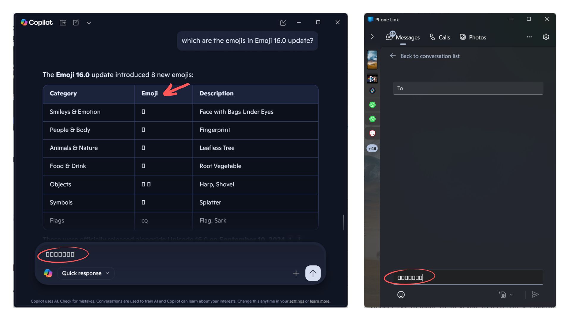 Copilot 应用内显示为空白方块