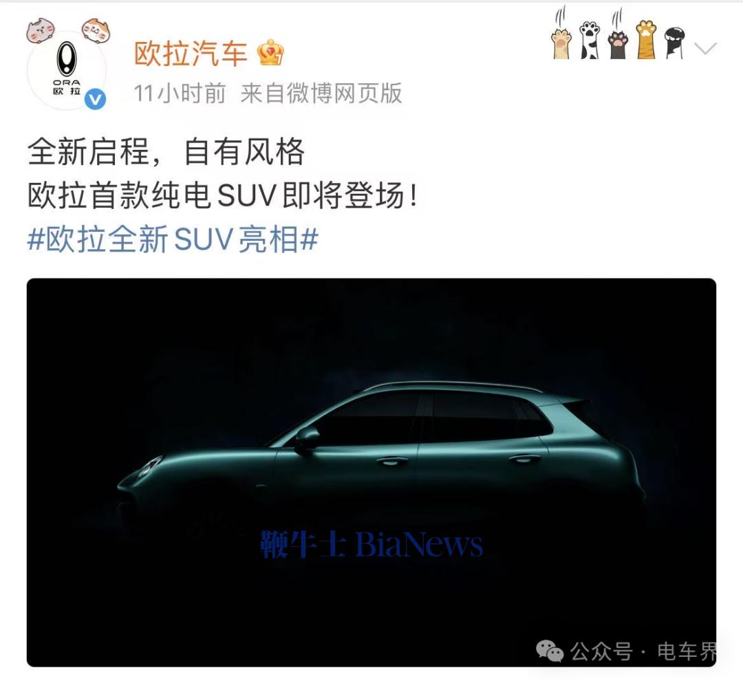 憋了三年！長(cháng)城歐拉首款純電SUV即將登場(chǎng)