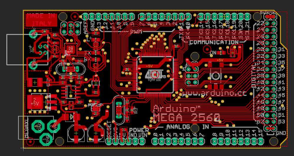 这张屏幕截图显示了完成参考 PCB 设计的顶层。