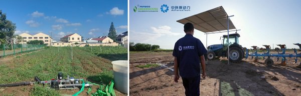 左图：EnviroSCAD在中国江苏省马铃薯农场试点
