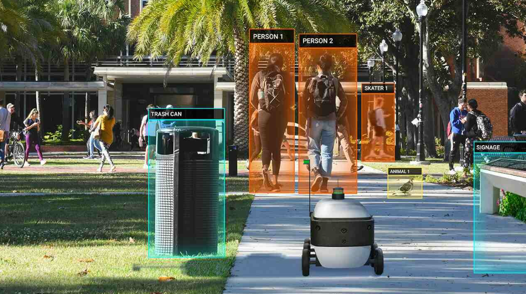 图 3：在户外导航的 AMR