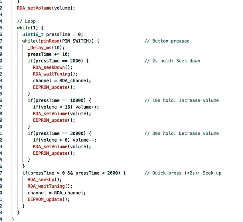 图 3：定义用户界面 （UI） 按钮功能的代码片段