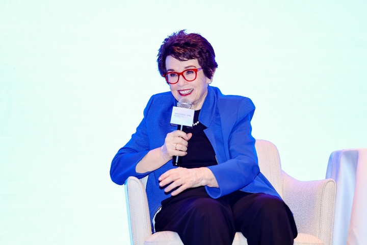 ▲ Billie Jean King，单打最高世界排名第一，12 座大满贯得主，国际网球名人堂成员