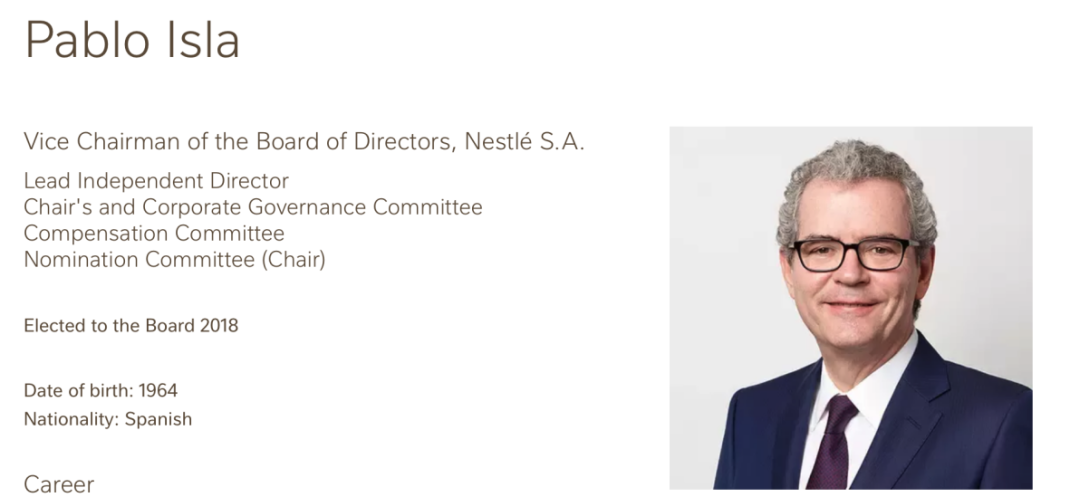 保罗·薄凯（上图）与Pablo Isla 图片来源：雀巢官网截图