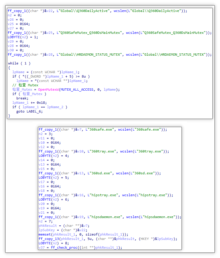 ▲ 检测互斥体与进程名