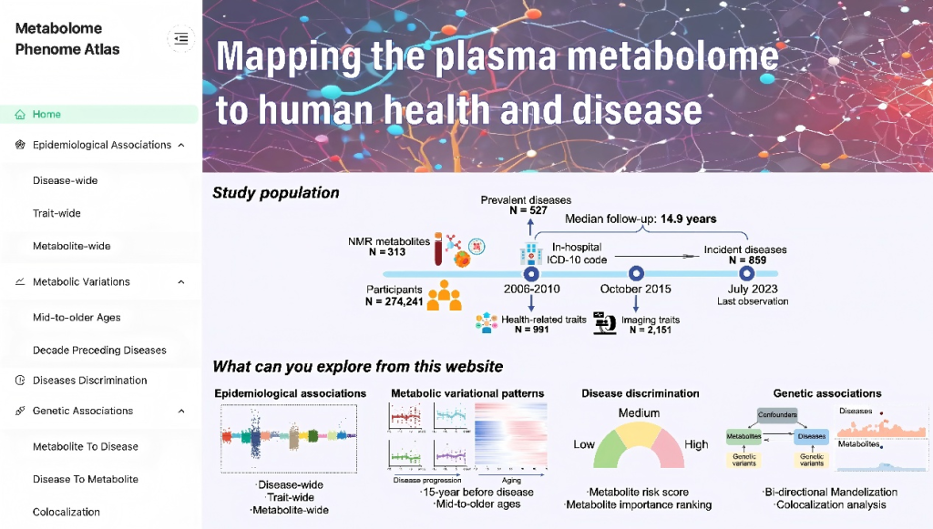 人类健康与疾病代谢组图谱数据库平台。本文图片均为复旦大学供图