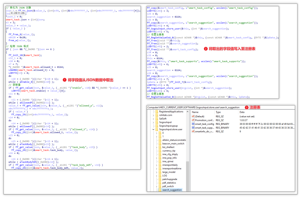 ▲ 取出数据并将数据存储至注册表