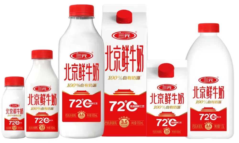 “三元北京鲜牛奶”全系列家族