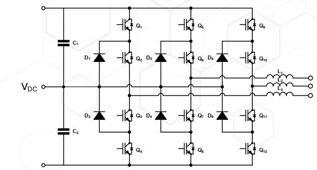 图 1：三电平 I-NPC 拓扑