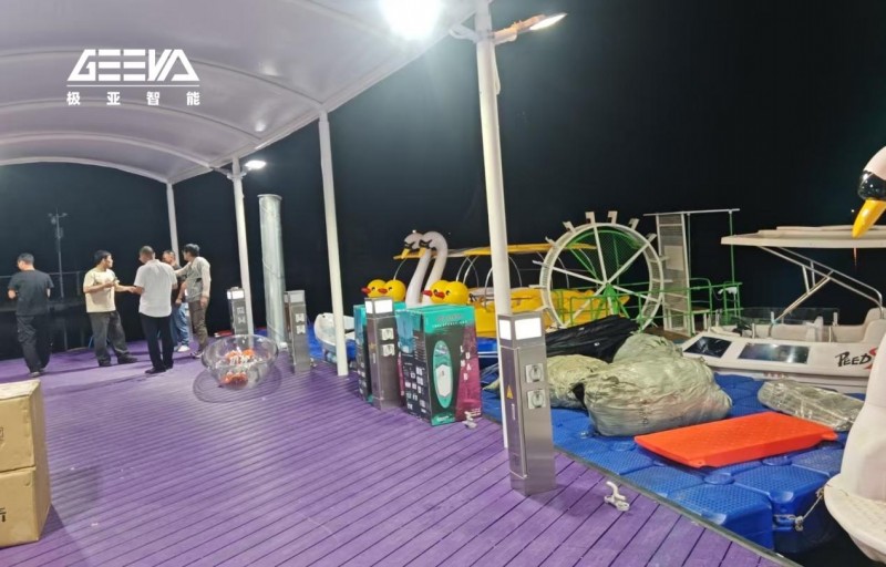 图：安徽霍山县游艇码头水电桩