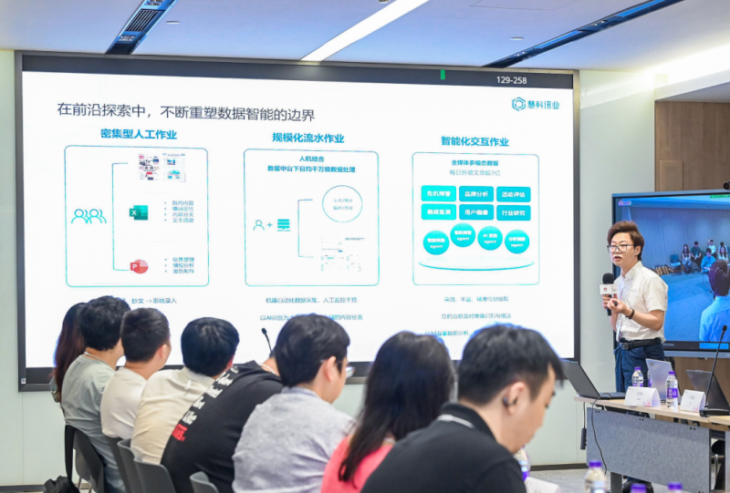 慧科讯业中台技术负责人王泽东现场分享企业级AI生产力引擎实践