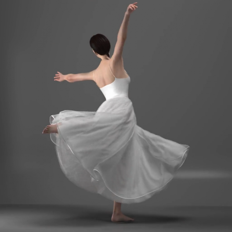 由Style3D求解器驱动的多层婚纱复杂碰撞模拟