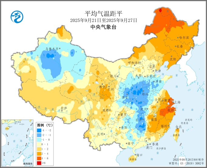 图1 全国平均气温距平