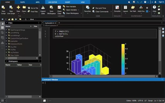 图注 MATLAB最新版桌面包含深色主题和用于编码及软件开发任务的新侧栏面板