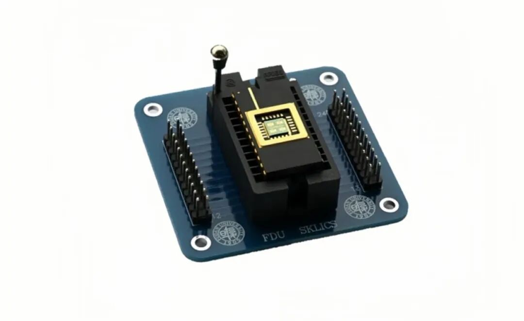 图 | 带有印制电路板的本次二维-硅基混合架构芯片（来源：复旦大学）