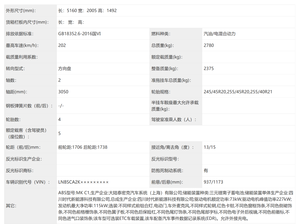▲新款享界S9车身尺寸等信息