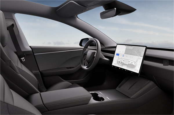 入门版 Model 3 的内饰 | 图片来源：特斯拉美国官网