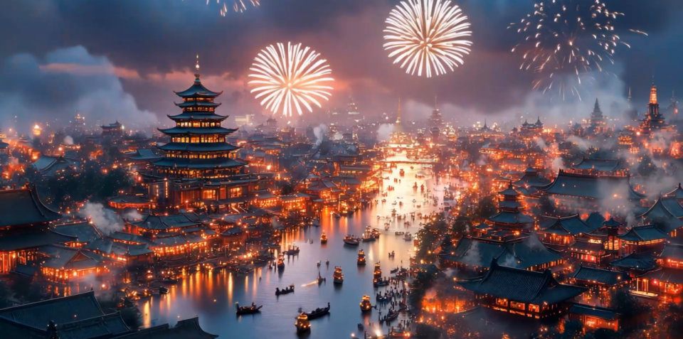 唐长安城（图片由AI生成）