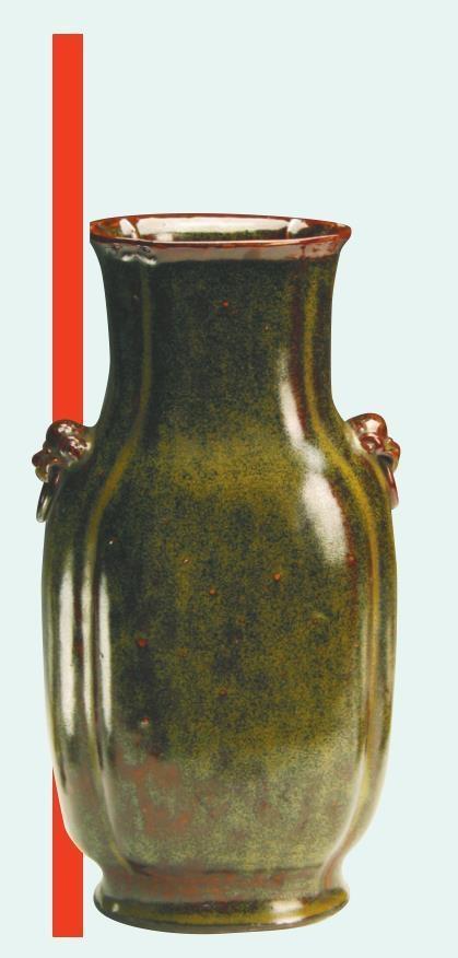 雍正年製款 辰砂釉不遊環双象耳花瓶　赤釉 花入 唐物 中国古玩　SX104 雍正年製款 辰砂釉不遊環双象耳花瓶 赤釉 花入 唐物 中国古玩