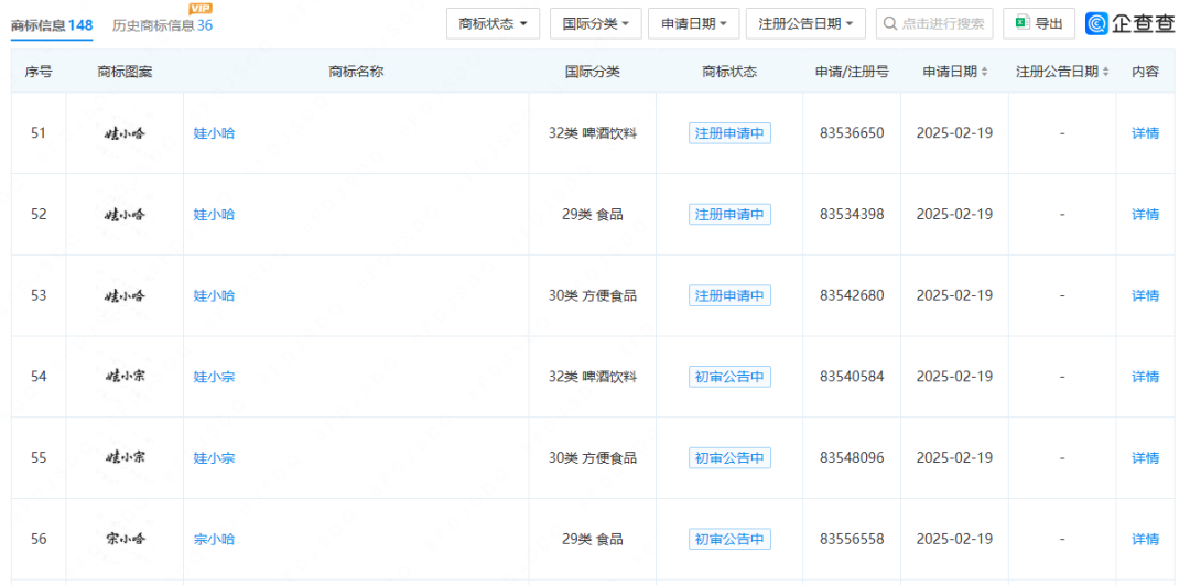 宏胜饮料申请注册多款商标