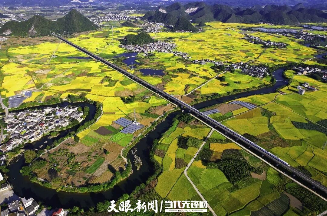 沪昆高铁平坝段的秋日景色.王志平 摄