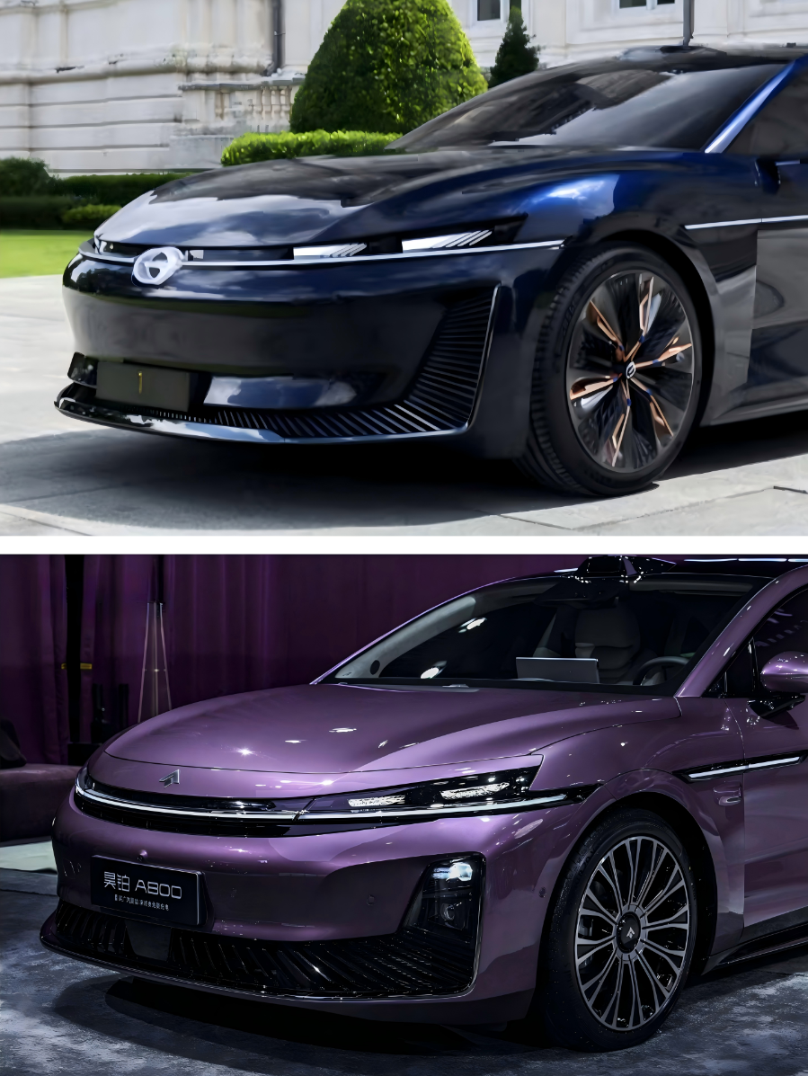 由上至下分别为昊铂HL、传祺1 Concept概念车与昊铂A800