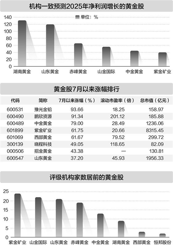 金价持续上涨 5只黄金股估值较低